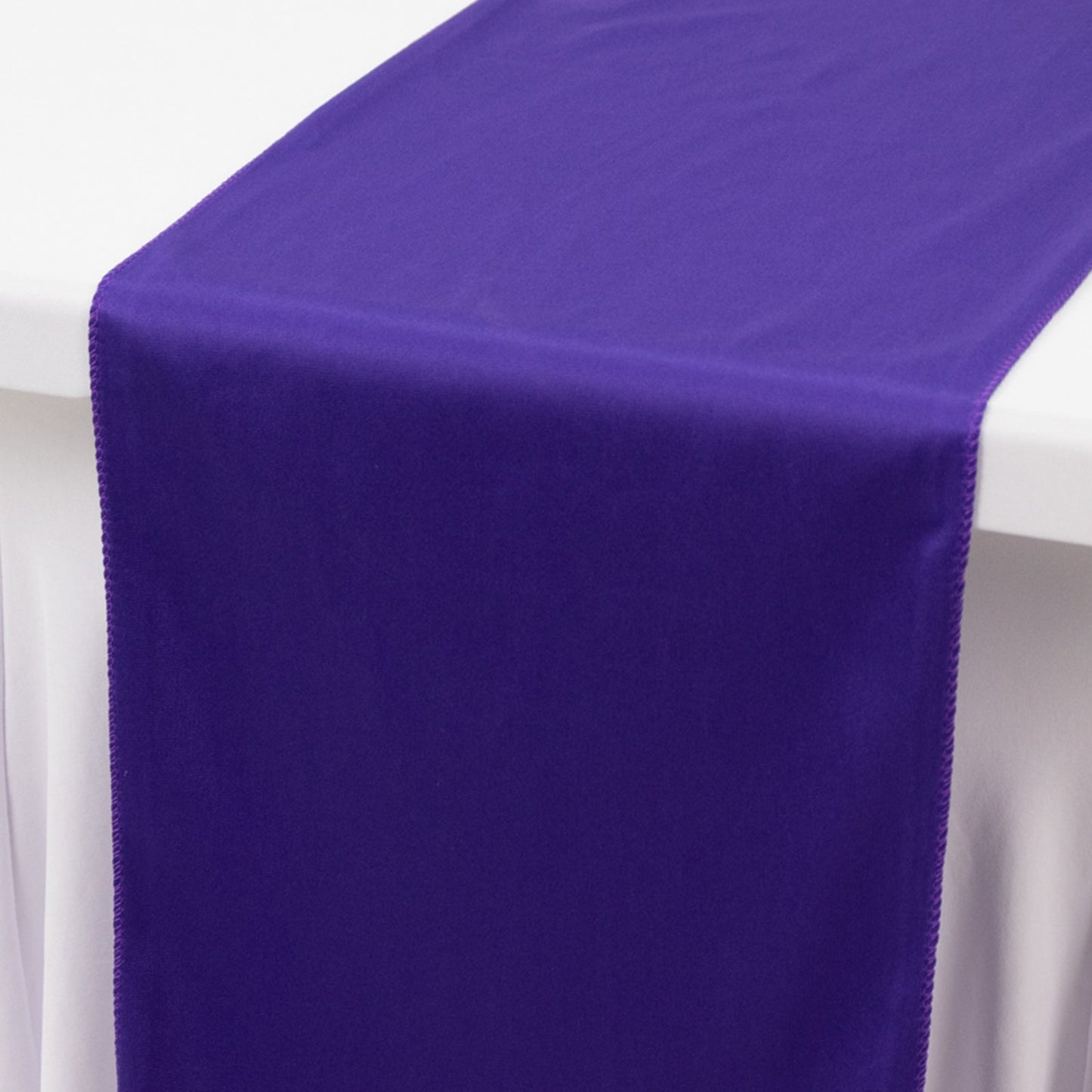 Scuba Polyester 12"x108" Table Runner Purple - Wrinkle-Free Table Linen