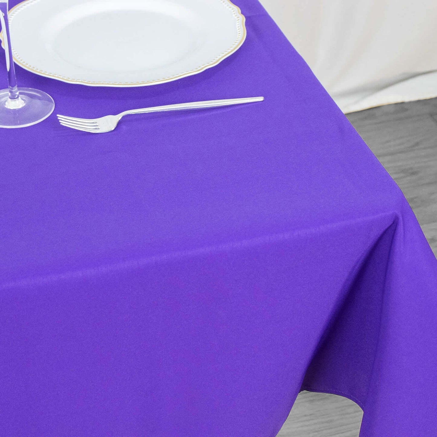 Premium Polyester 54"x54" Table Overlay Square Tablecloth Purple - 220GSM Stain and Wrinkle-Resistant Table Topper