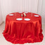 Satin 132" Round Tablecloth Red - Stylish Seamless Table Cover