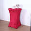 Crushed Velvet Spandex 30" Round Cocktail Table Cover Red Smooth Highboy Tablecloth
