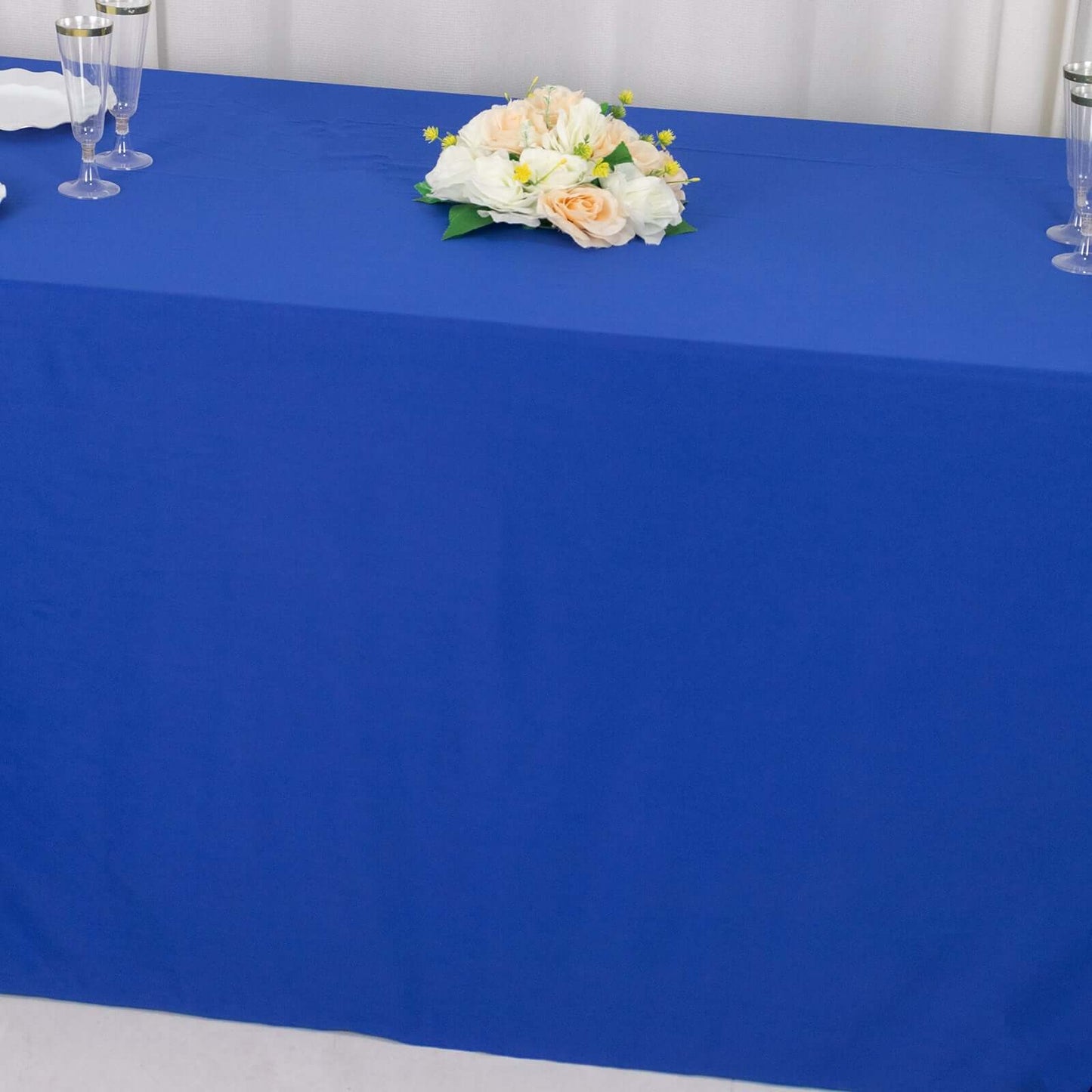 Scuba Rectangular 90"x156" Tablecloth Royal Blue - Wrinkle Free, Stain Resistant & Seamless Table Cover