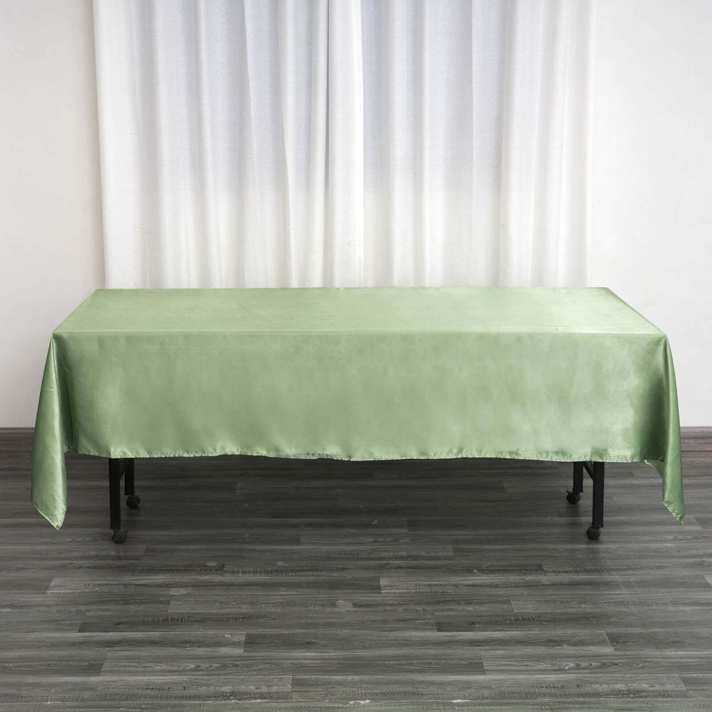 Satin Rectangular 60"x102" Tablecloth Sage Green - Smooth and Lustrous Table Cover