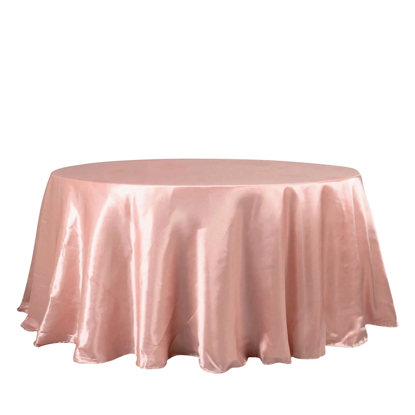 Satin 132" Round Tablecloth Dusty Rose - Stylish Seamless Table Cover