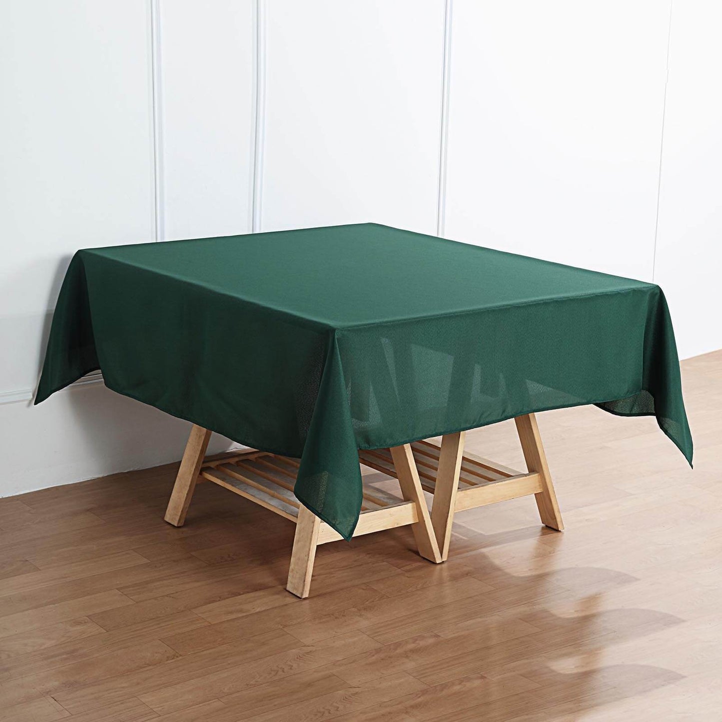 Polyester Square 54"x54" Tablecloth Hunter Emerald Green - Wrinkle-Resistant & Durable Table Cover