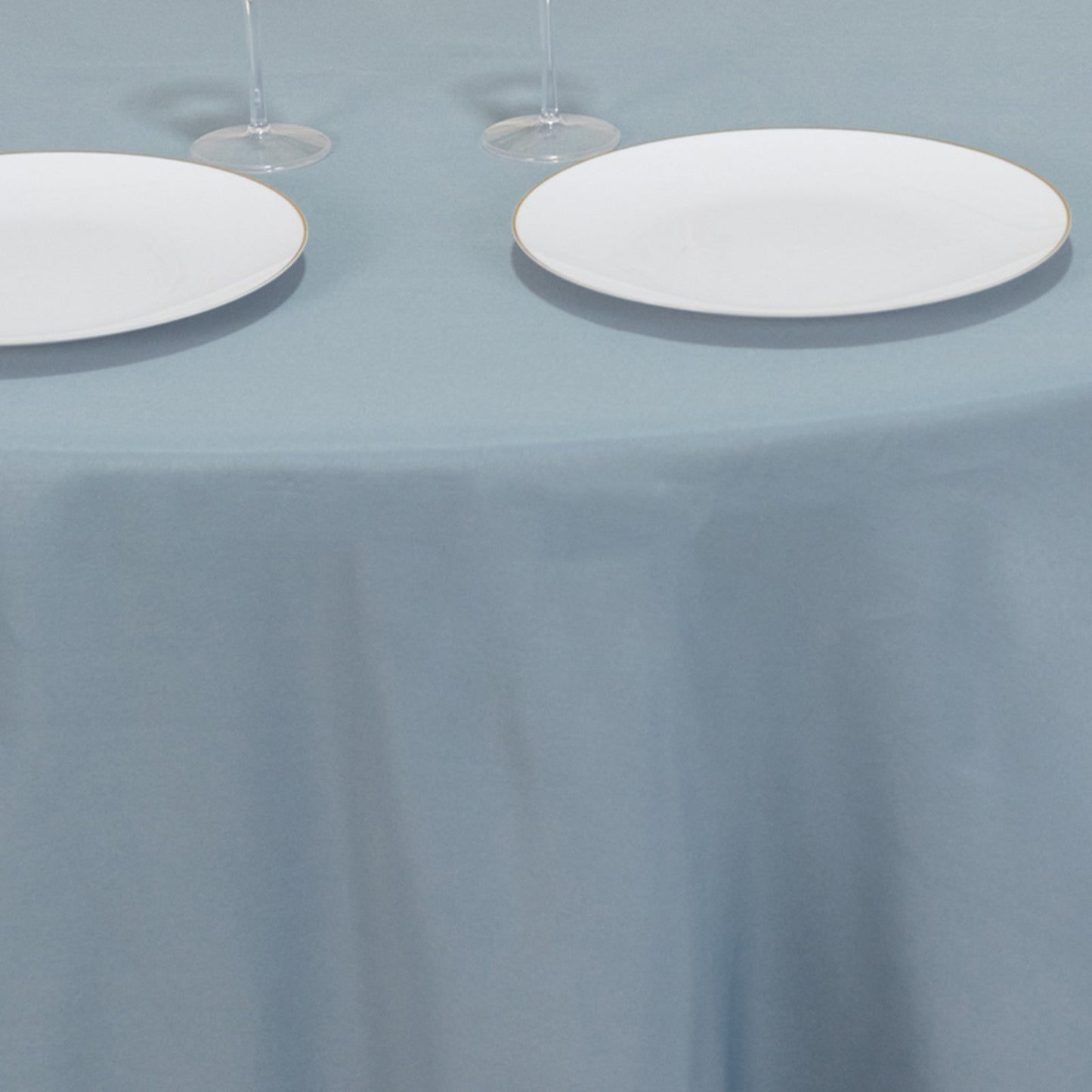 Premium Polyester 120" Round Tablecloth Dusty Blue - Seamless 220GSM Wrinkle-Resistant Table Cover