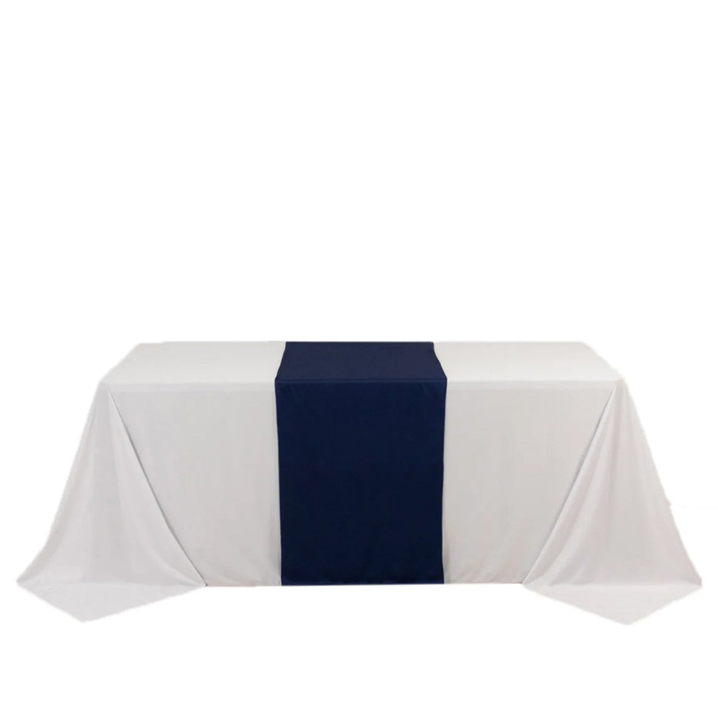 Scuba Polyester 24"x72" Wide Table Runner Navy Blue - Wrinkle-Free Table Linen