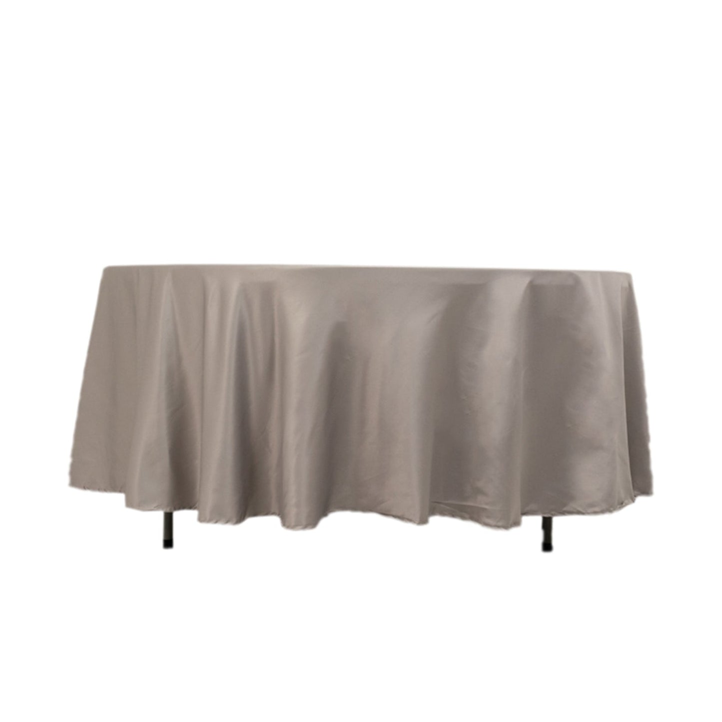 Lamour Satin 108" Round Tablecloth Silver - Durable & Silk-Like Table Cover