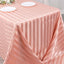 Satin Striped 90"x132" Rectangular Tablecloth Dusty Rose - Seamless Silky Smooth Table Cover