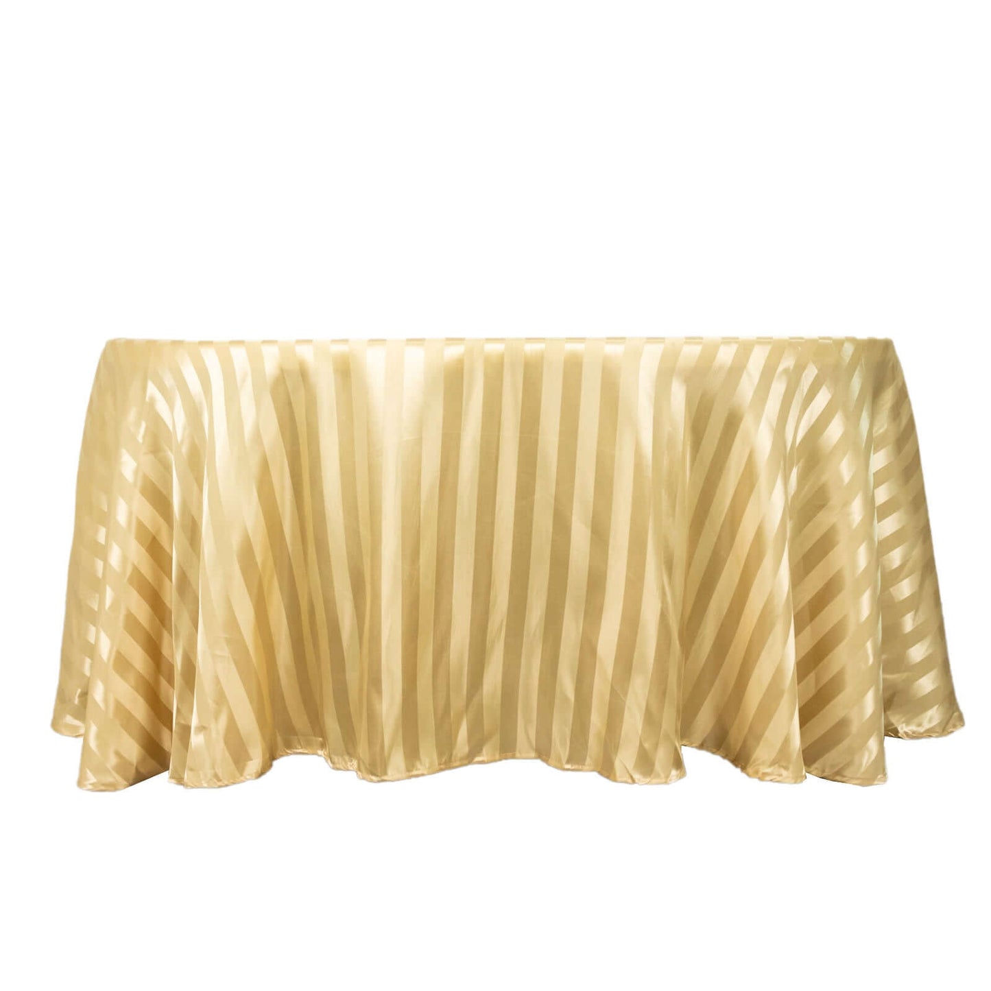 Satin Striped 120" Round Tablecloth Champagne - Silky Smooth Seamless Table Cover