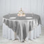 Satin 90"x90" Table Overlay Square Tablecloth Silver - Smooth Finish Table Topper