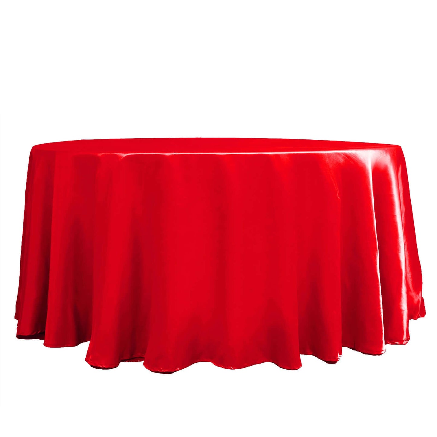 Satin 120" Round Tablecloth Red - Stylish Seamless Table Cover