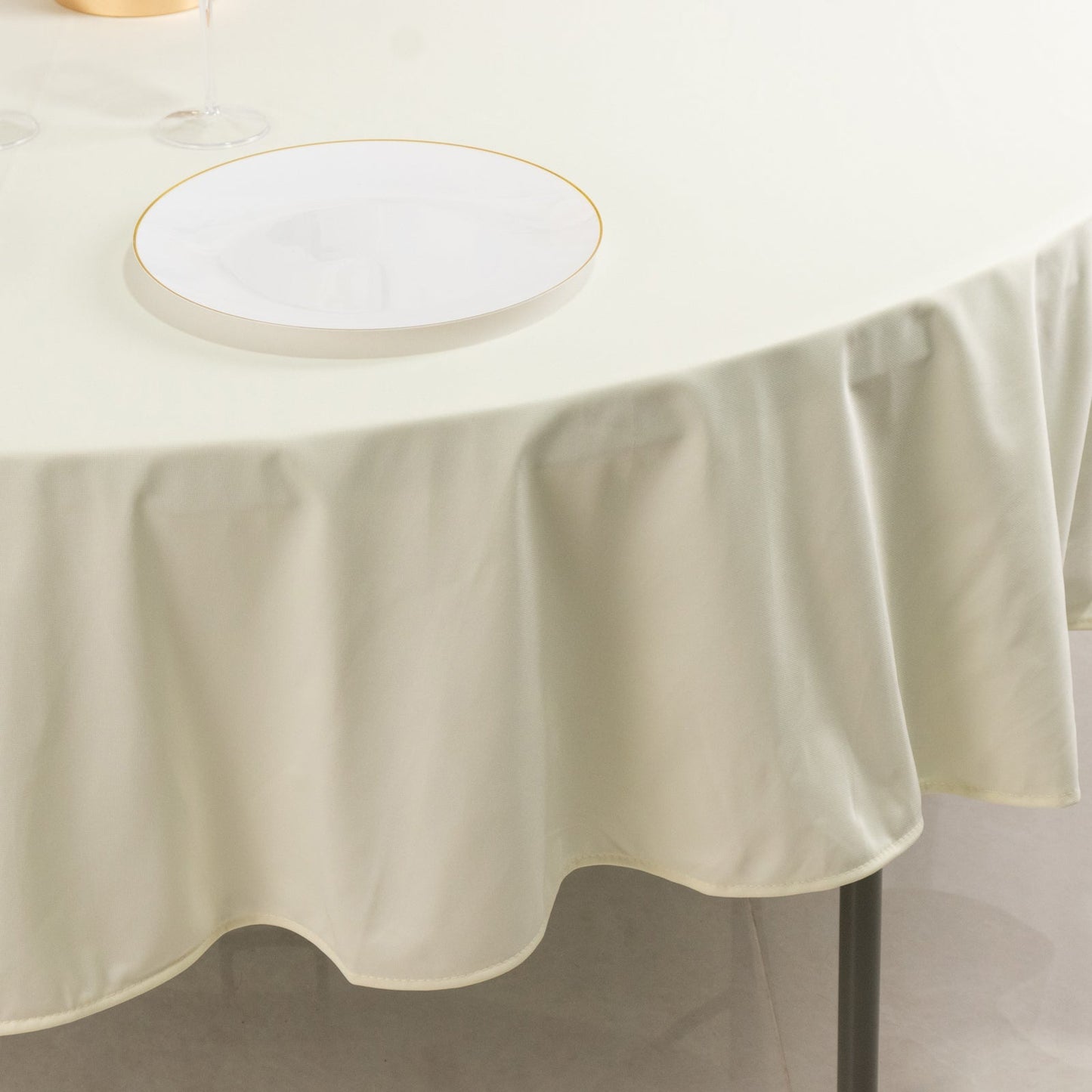 Scuba Round 90" Tablecloth Ivory - Wrinkle Free & Stain Resistant Table Cover