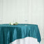 Taffeta 90"x90" Table Overlay Square Tablecloth Peacock Teal - Accordion Crinkle Table Cover