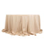 Premium Polyester 132" Round Tablecloth Beige - Seamless 220GSM Wrinkle-Resistant Table Cover
