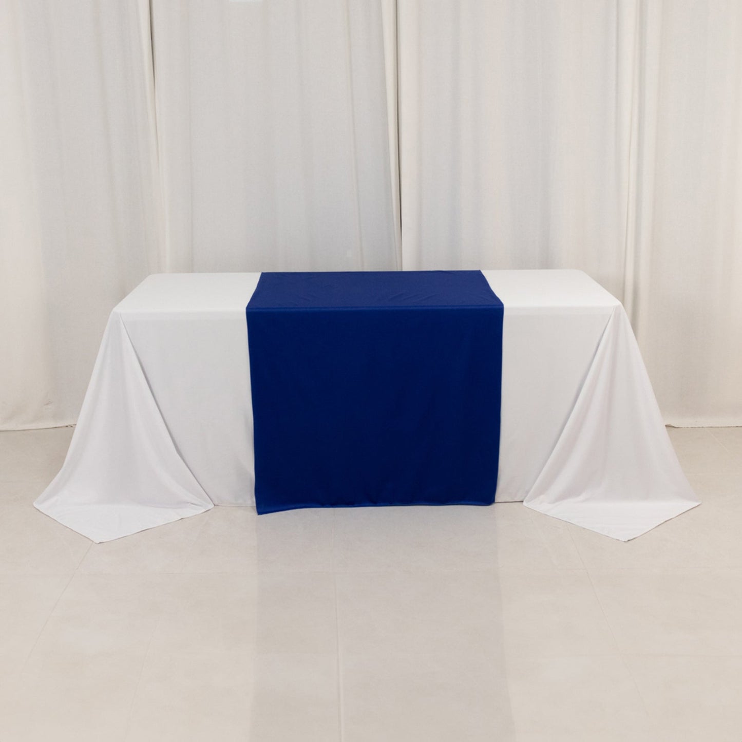 Scuba Polyester 36"x72" Wide Table Runner Royal Blue - Wrinkle-Free Trade Show Table Linen