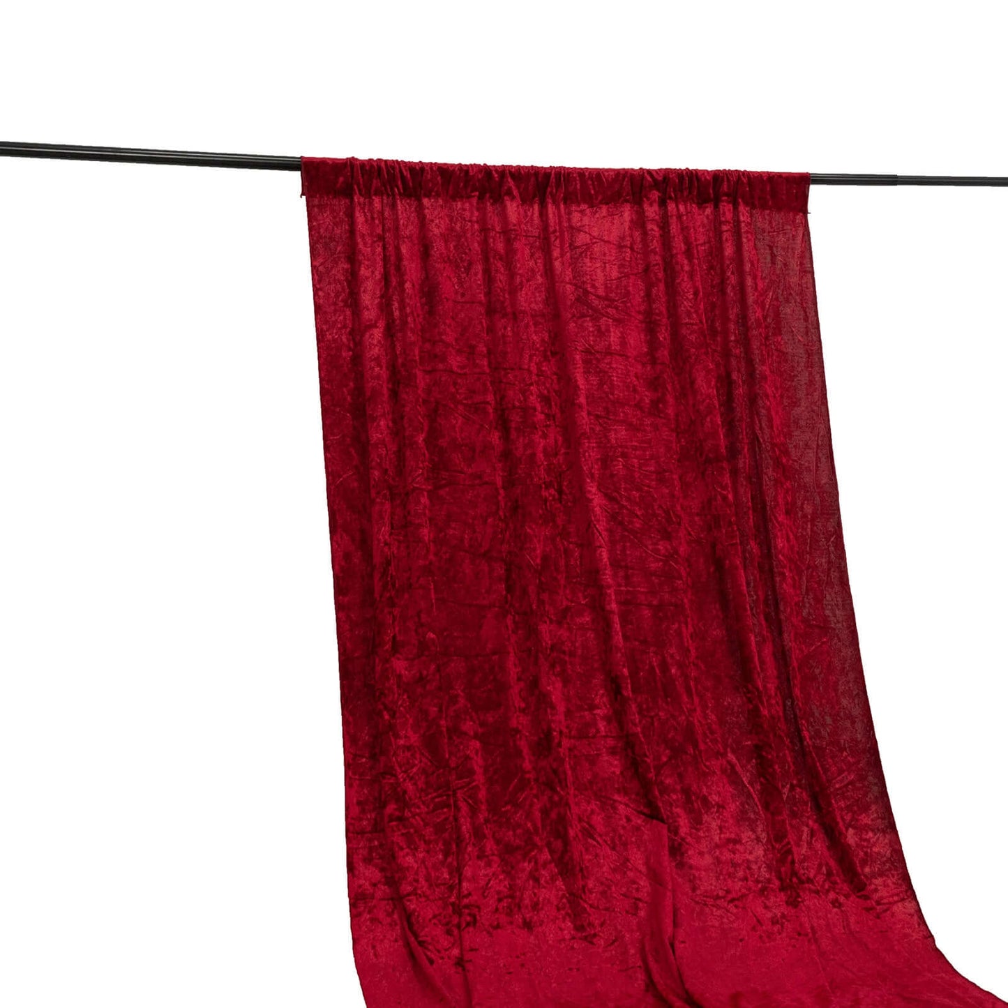 Red Crushed Velvet Backdrop Curtain â€“ 5ft x 12ft Event Drape with Rod Pocket, Privacy Panel for Photo Booths & Events