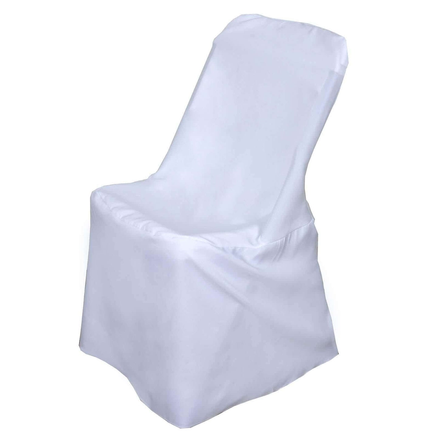 Polyester Chair Cover for Folding Lifetime Chairs White - Reusable Durable Slip-On Cover for Weddings & Gatherings
