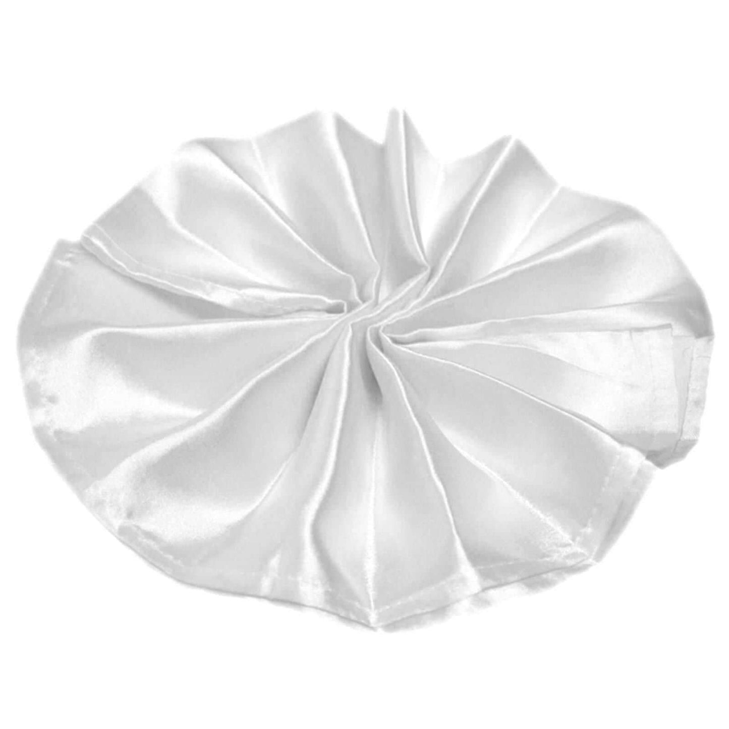 5 Pack Satin 20"x20" Napkins White - Luxurious Shine & Smooth Dinner Napkins for Upscale Events