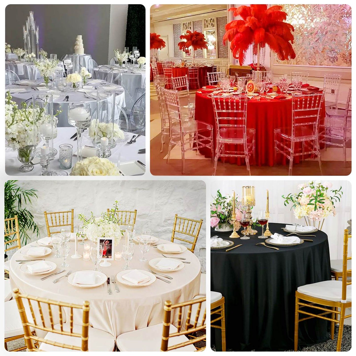 Scuba Round 108" Tablecloth White - Wrinkle Free & Stain Resistant Table Cover for Exquisite Events