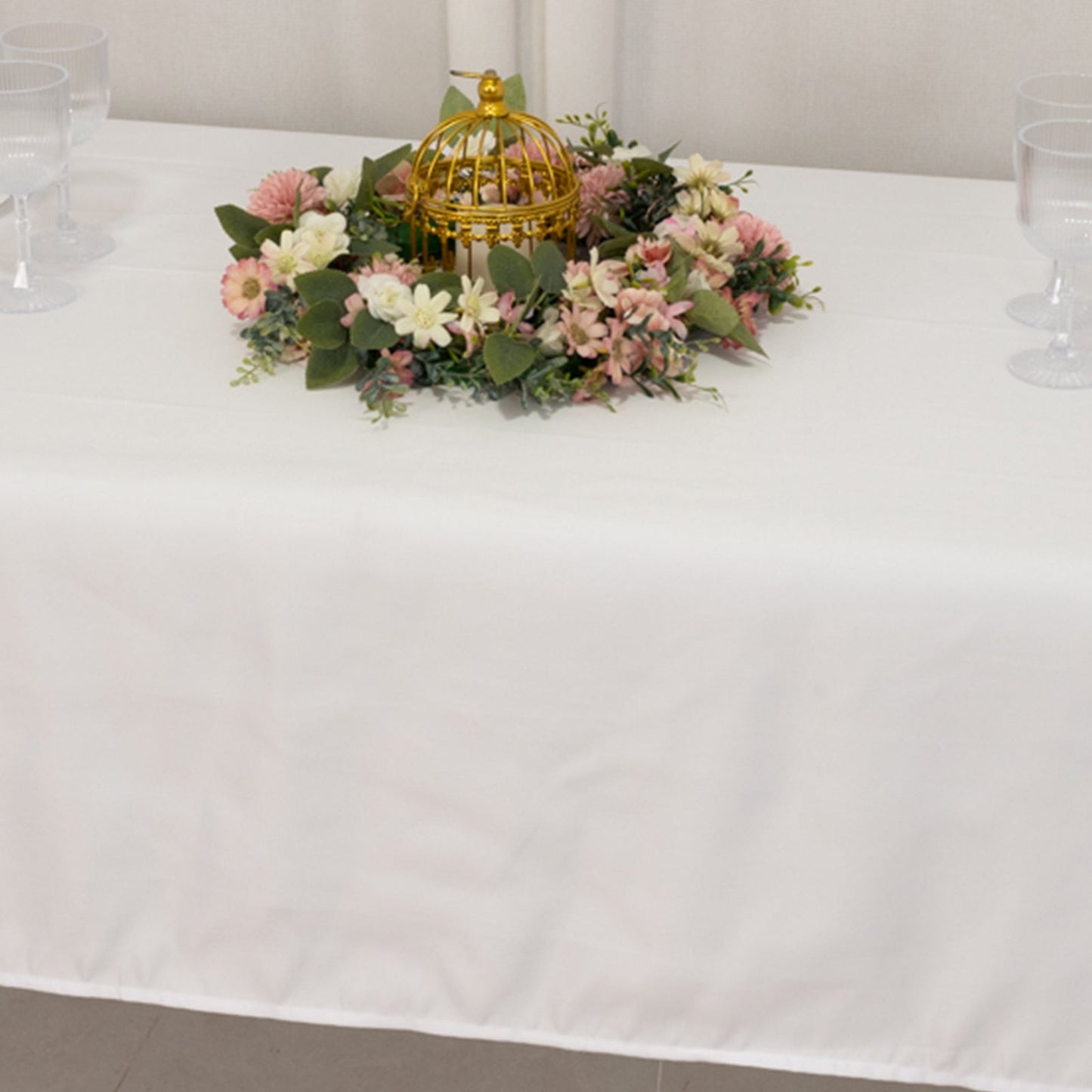 Lamour Satin 60"x102" Rectangle Tablecloth White - Durable & Silky Soft Feel Table Cover for Weddings & Banquets