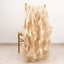 5 Pack Chiffon Satin Chair Sashes Beige - Easy to Install Ruffled Curly Willow