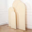 Set of 4 Matte Beige Spandex Fitted Wedding Arch Covers For Round Top Chiara Backdrop Stands - 4ft,5ft,6ft,7ft