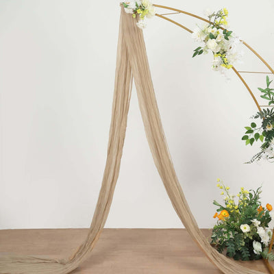 20ft Beige Gauze Cheesecloth Fabric Wedding Arch Drapery, Window Scarf Valance, Boho Decor Arbor Curtain Panel