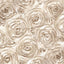 Satin 120" Round Tablecloth Beige - Grandiose 3D Rosette with Seamless Finish Table Cover