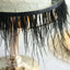 39" Black Real Ostrich Feather Fringe Trim With Satin Ribbon Tape