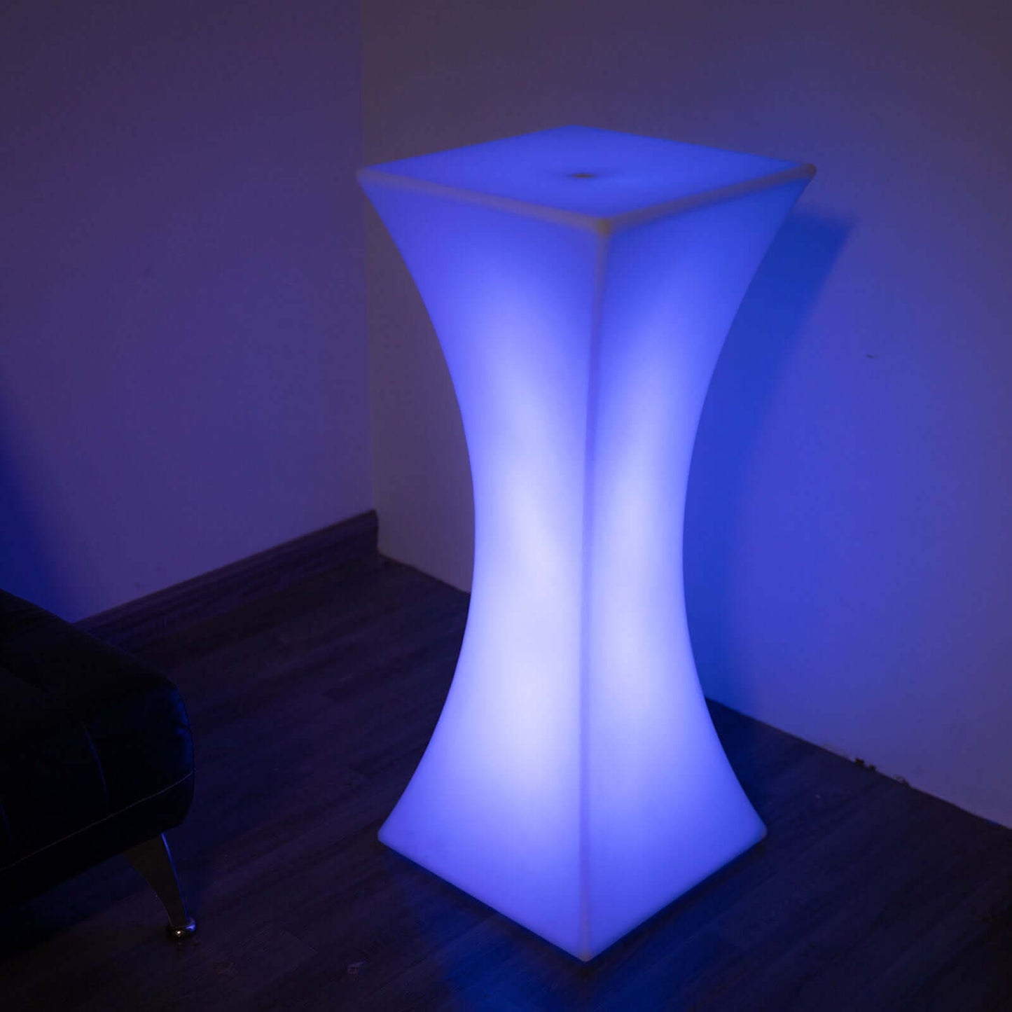 18"x43" Color Changing Cordless LED Light Up Cocktail Table, Rechargeable Waterproof Illuminated Furniture