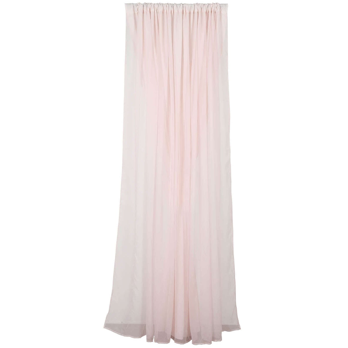 Blush Chiffon Polyester Event Curtain Drapes, Dual Layer Divider Backdrop Curtain Panels with Rod Pockets - 10ftx10ft