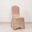 Spandex Chair Cover with Silver Rhinestone Buckled Sash Band Nude - Stretch Fitted Slipcover