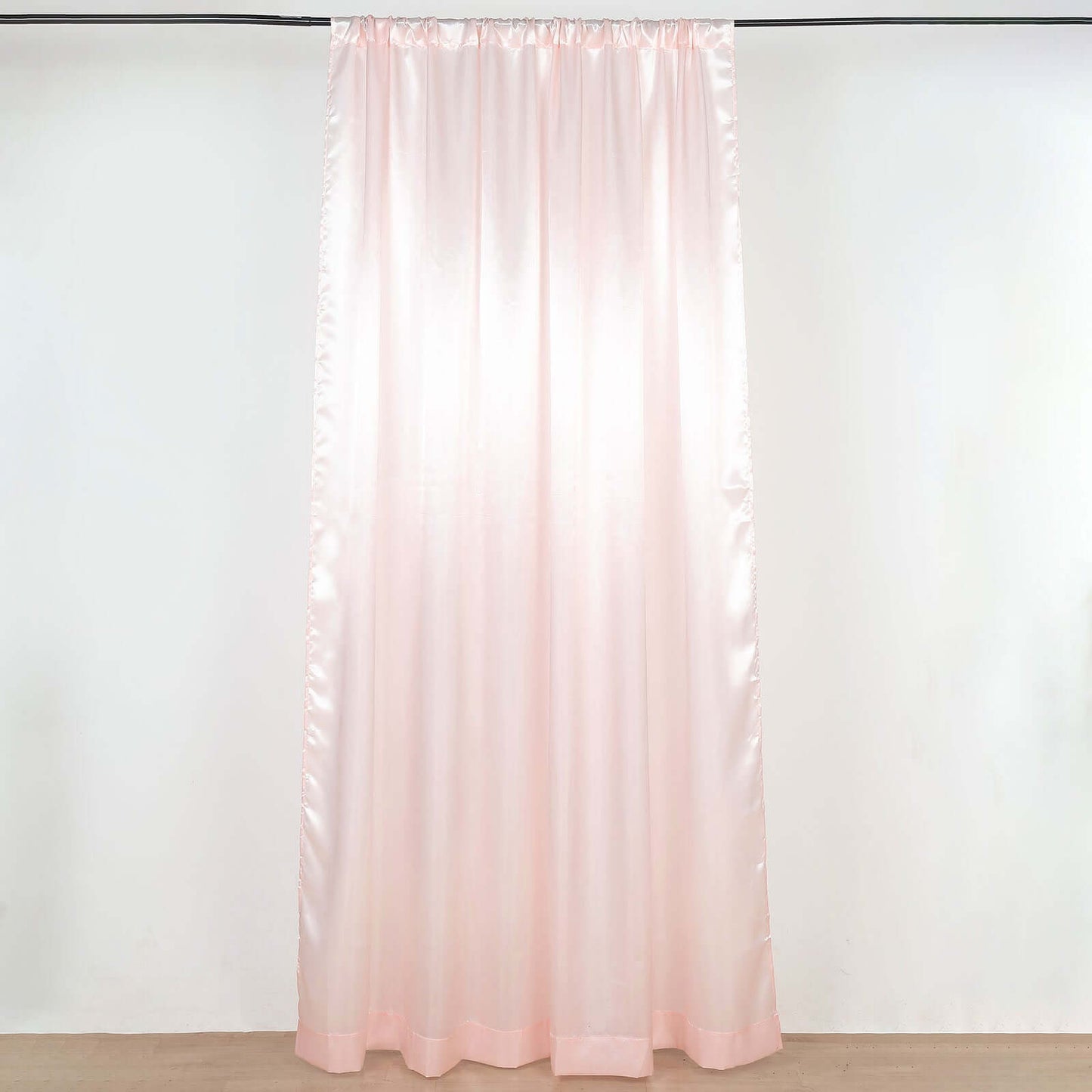 8ftx10ft Blush Satin Event Curtain Drapes, Backdrop Event Panel