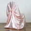 Satin Chair Cover Self-Tie Universal Design Blush - Durable Slip-On Cover for Folding, Dining, Banquet & Standard Chairs