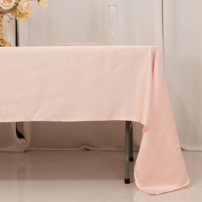 Lamour Satin 60"x126" Rectangle Tablecloth Blush - Soft & Silk-Like Table Cover