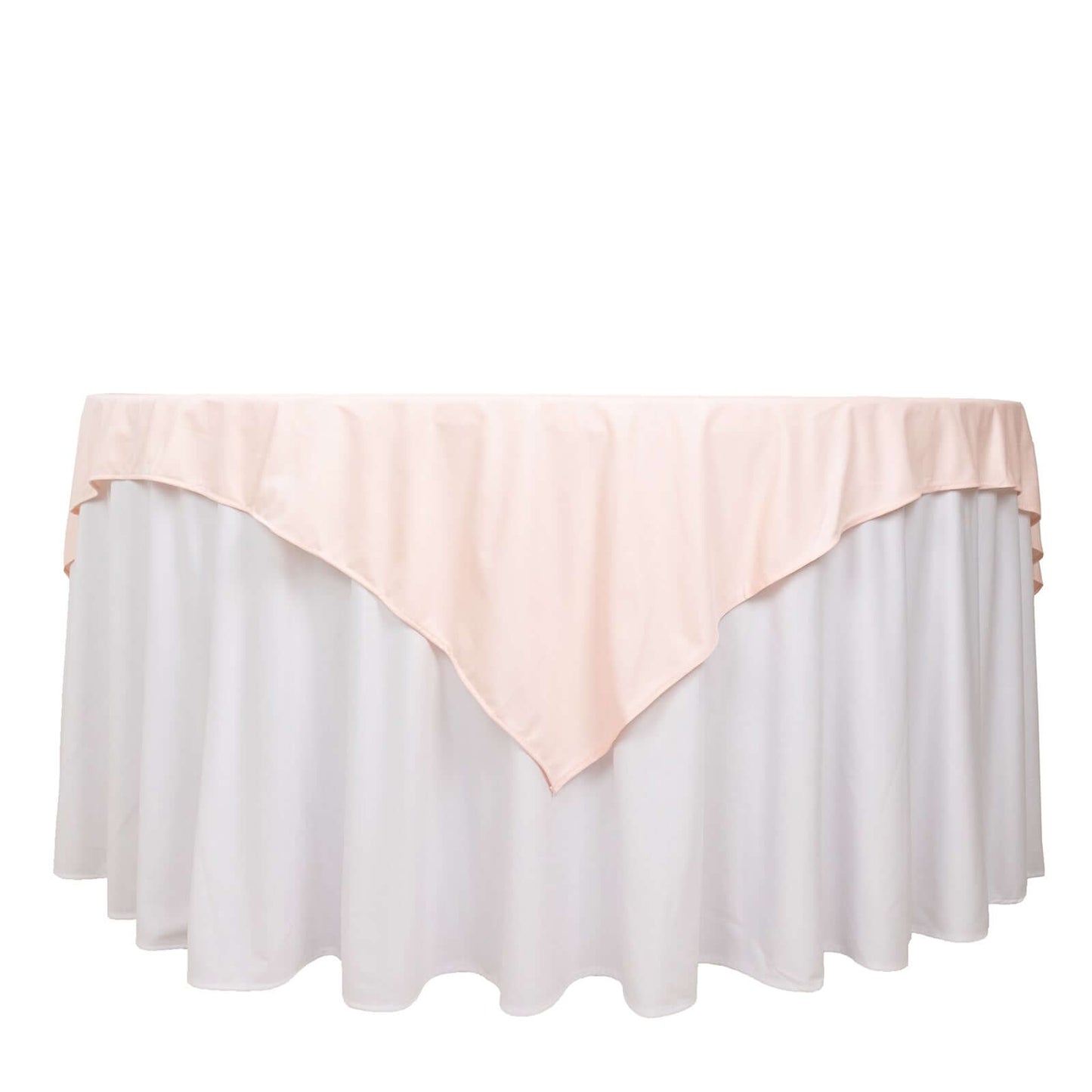 Scuba 70"x70" Table Overlay Square Tablecloth Blush - Wrinkle Free & Stain Resistant Table Cover