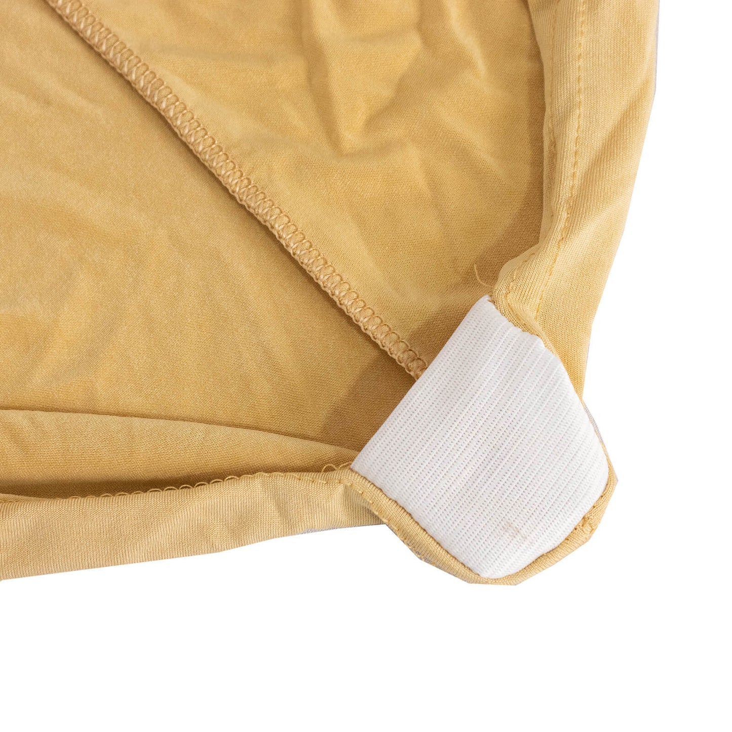 Spandex Chair Cover with Silver Rhinestone Buckled Sash Band Champagne - Stretch Fitted Slipcover