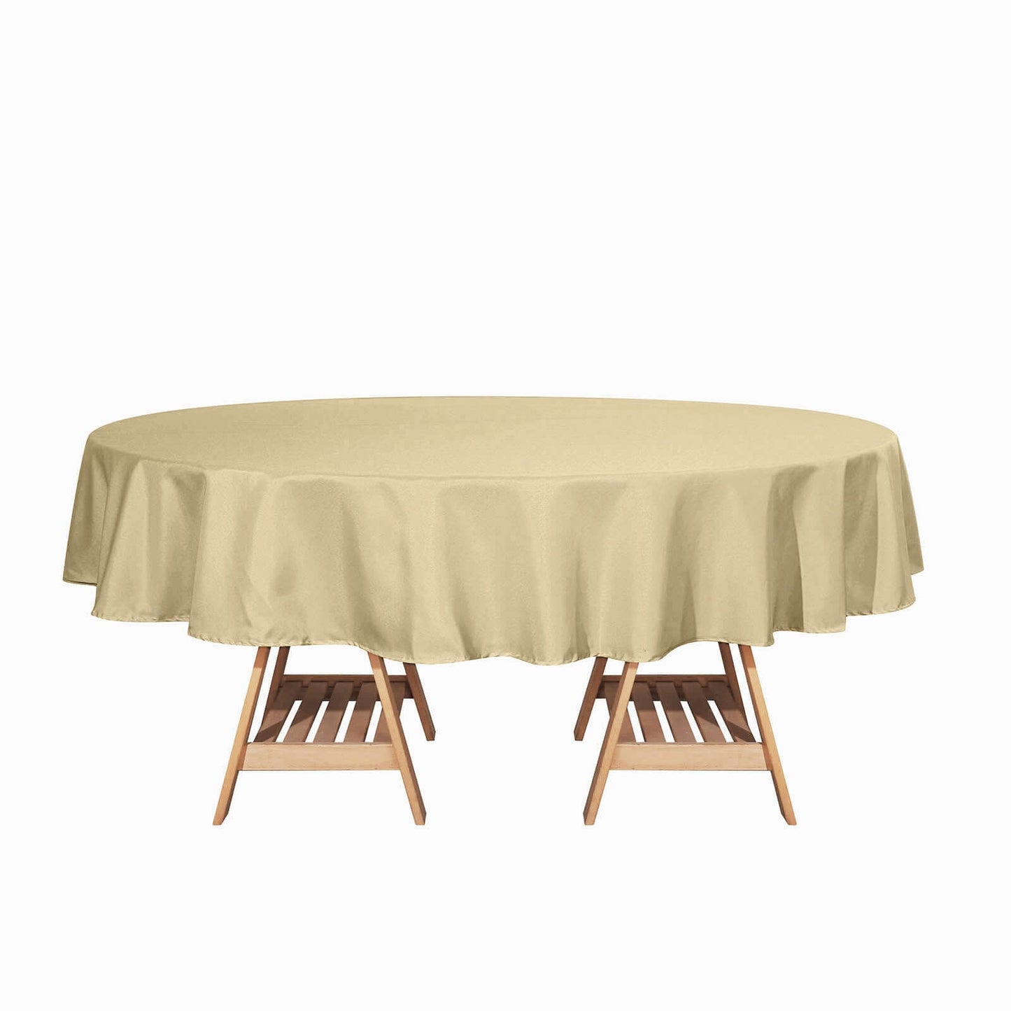 Polyester 90" Round Tablecloth Champagne - Stain & Wrinkle-Resistant Table Cover