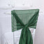 5 Pack Chiffon Chair Sashes Hunter Emerald Green - Soft & Lightweight Designer Chair Bows 22"x78"