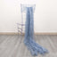 5 Pack Crinkled Organza Chair Sashes Dusty Blue with Shimmer Chiffon Layers - Stylish Sheer Decor