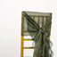 Chiffon Chair Sash with Curly Design Olive Green - Stylish Chair Decorations