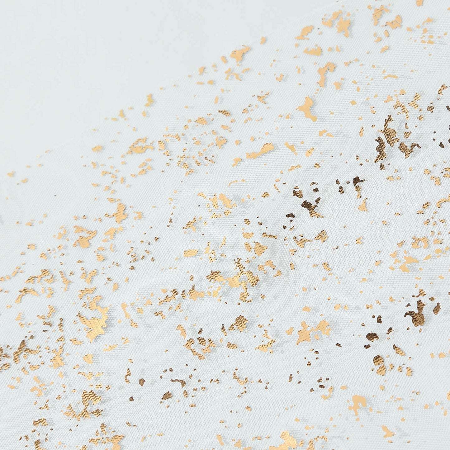 Sheer Chiffon 10ft Table Runner Metallic Gold Glittered Design - Sparkling Table Decor