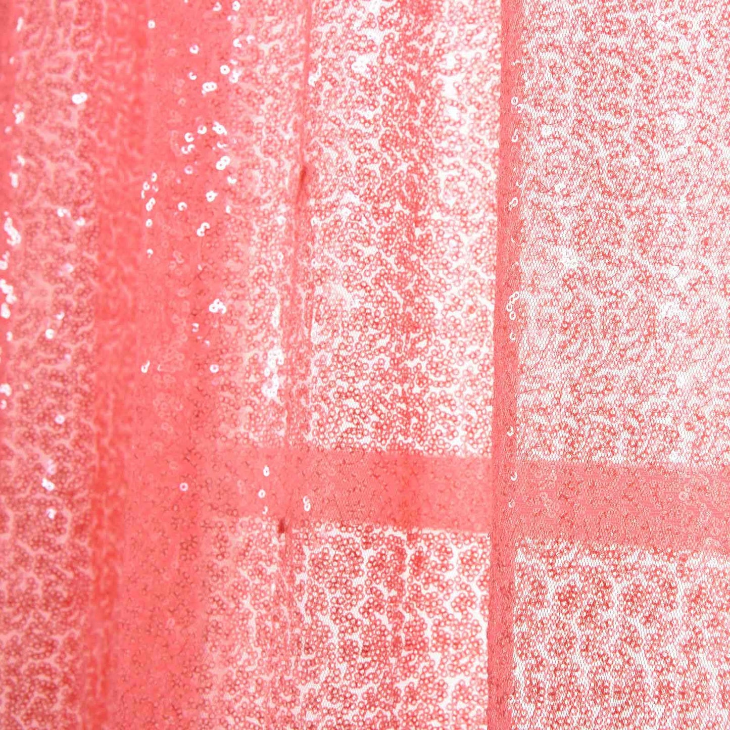 Pack of 2 52"x64â€ Coral Sequin Curtains With Rod Pocket Window Treatment Panels - Clearance SALE