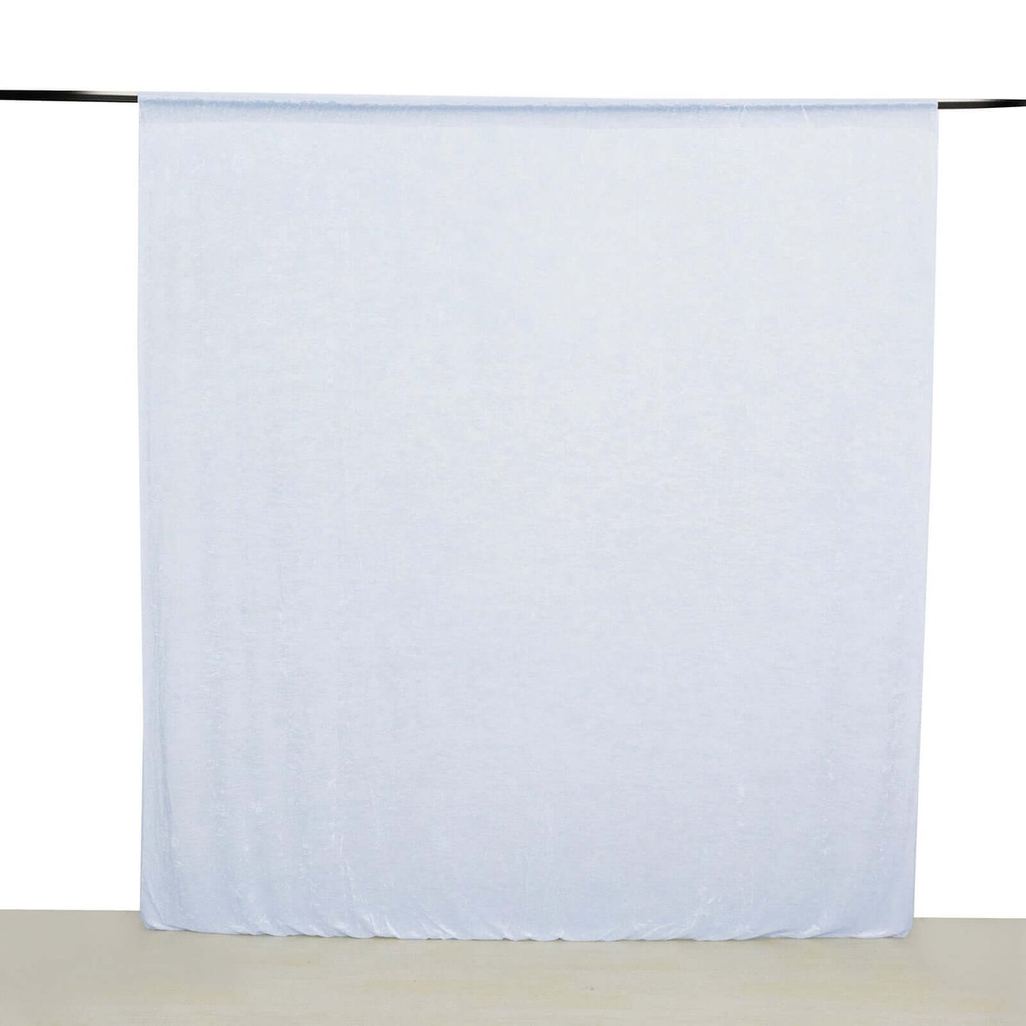 White Crushed Velvet Backdrop Curtain â€“ 8ft x 8ft Event Drape with Rod Pocket, Privacy Panel for Photo Booths & Events
