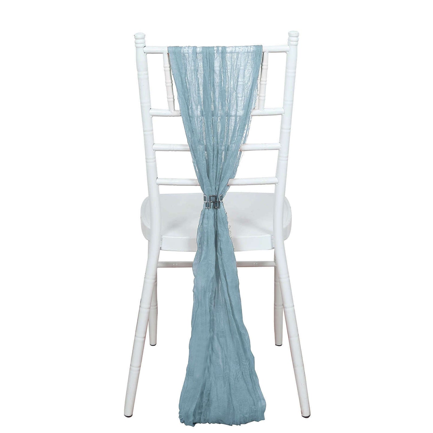 5 Pack Cheesecloth Gauze 16"x88" Chair Sashes Dusty Blue - Boho Chair Decorations