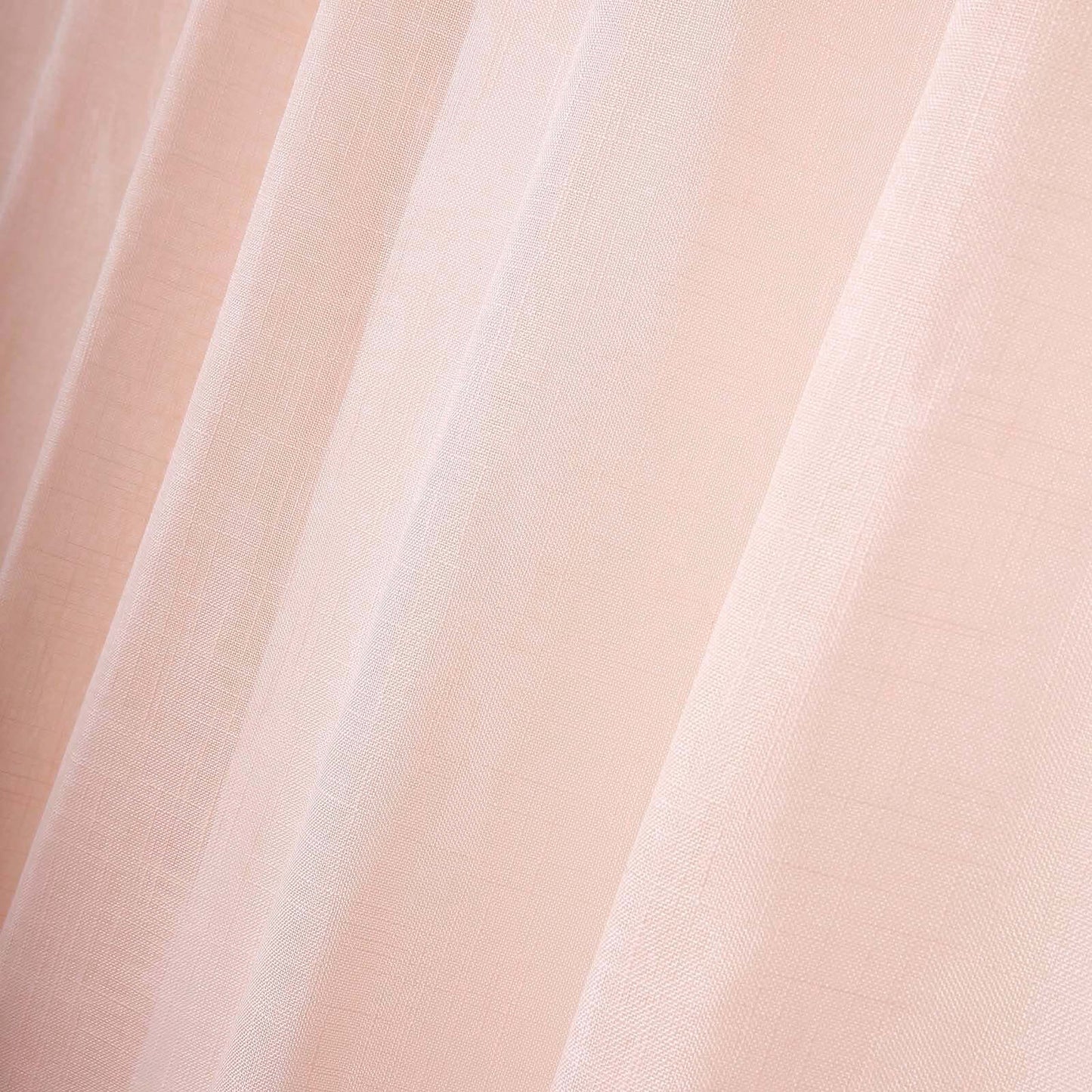 2 Pack Handmade Blush Faux Linen Curtains 52"x64", Curtain Panels With Chrome Grommets -