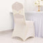 Spandex Chair Cover with Silver Rhinestone Buckled Sash Band Ivory - Stretch Fitted Slipcover