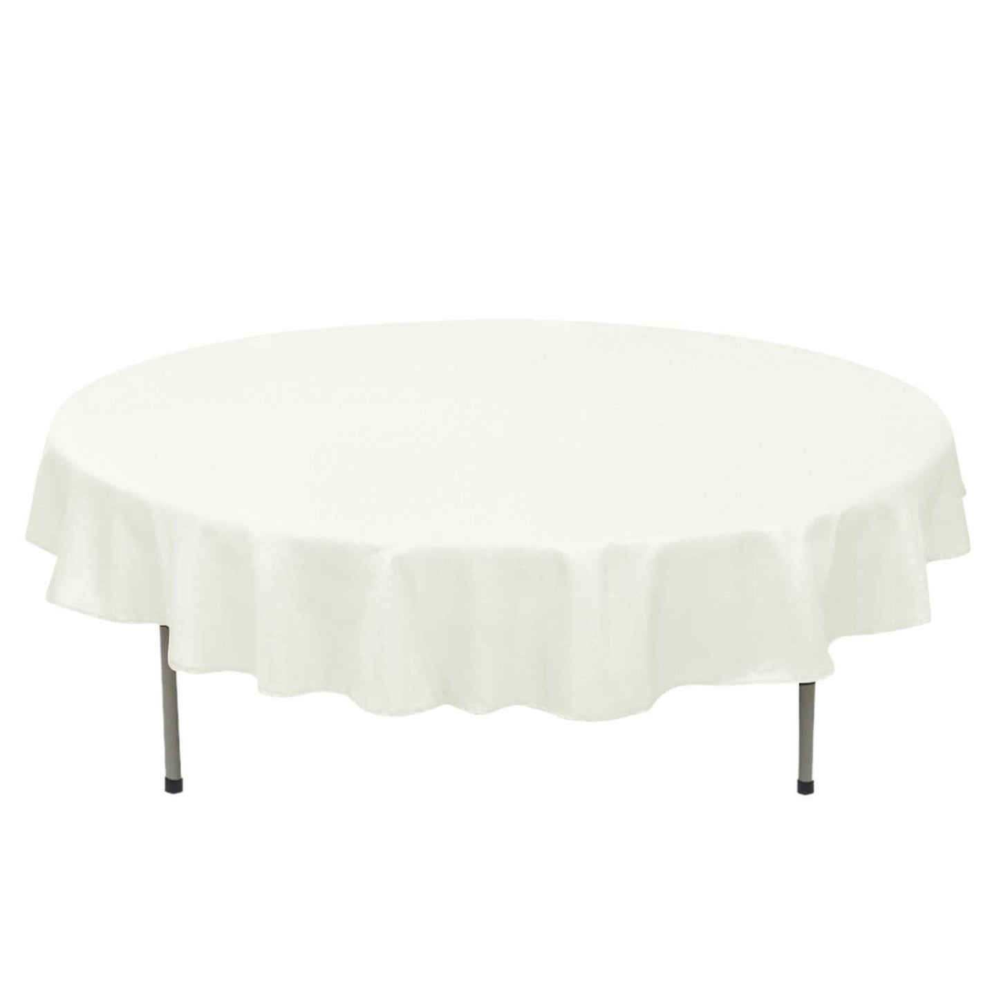 Premium Polyester 70" Round Tablecloth Ivory - Stain and Wrinkle-Resistant 220GSM Table Cover