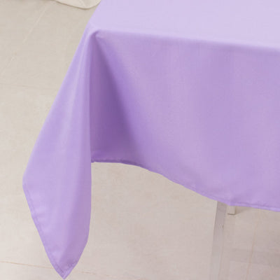 Premium Polyester 54"x54" Table Overlay Square Tablecloth Lavender Lilac - Stain and Wrinkle-Resistant 220GSM Table Topper