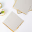 50-Pack Paper Beverage Napkins with Gold Foil Edge Gray - Disposable 2 Ply Cocktail Napkins for Events 6.5"x6.5"